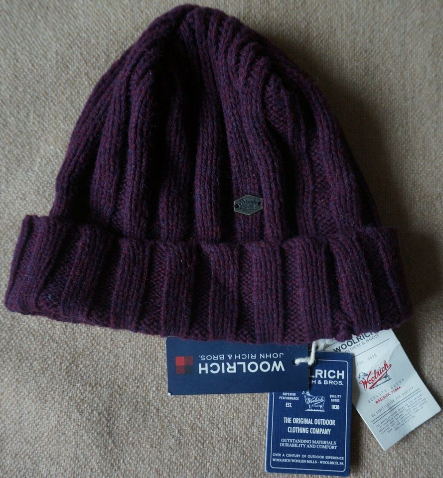 Woolrich L Deck Hat Strickmütze Mütze Cap 95% Wolle 5% Kaschmir in Heidelberg