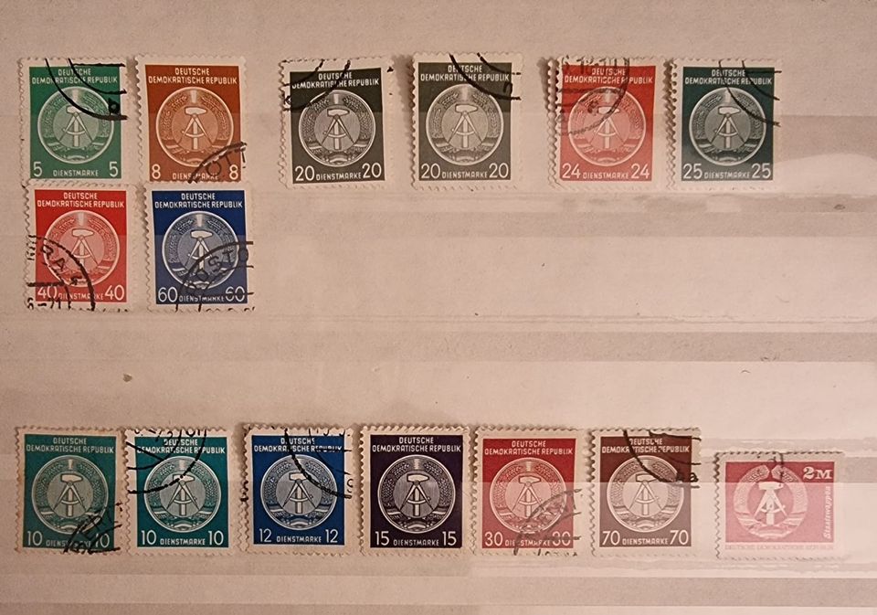 Briefmarken-DDR Dienstmarken von 1956 Verwaltungspost Zirkel in Berlin