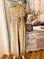 Jumpsuit in khakifarben und Knopfleiste Sachsen - Zwenkau Vorschau
