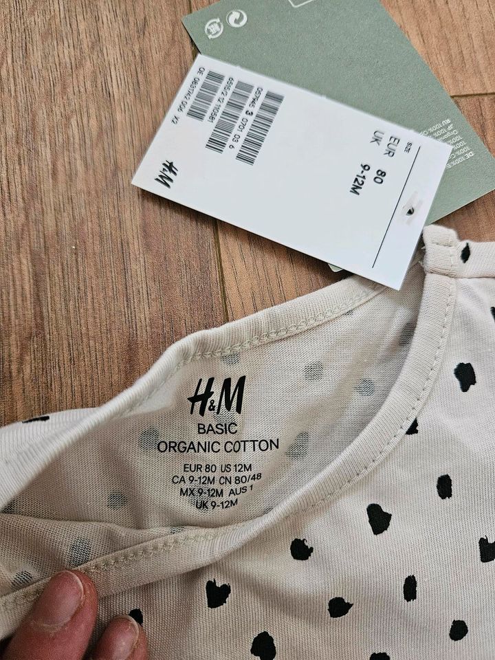 Kleidchen kurzarm H&M Basic Organic Cotton 80 in Bad Saulgau