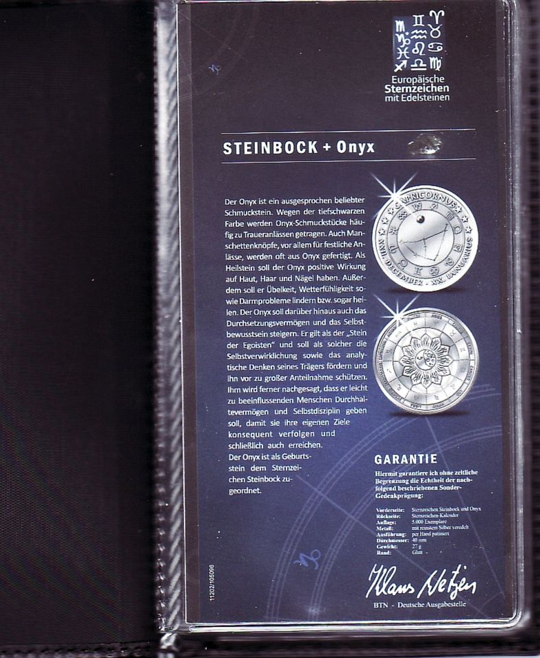 Sternzeichen-Münzen, versilbert in Eibau-Walddorf