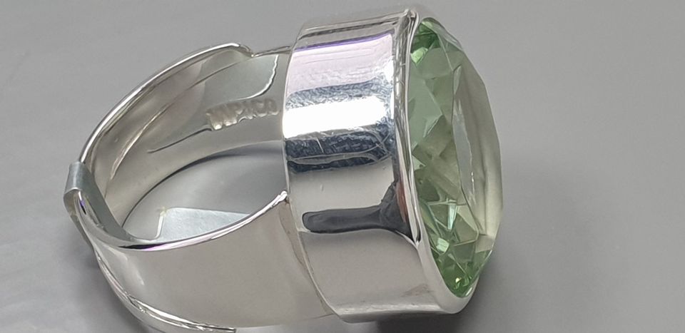 925 Silber Ring XL Handarbeit/J. Trenker Obsidian RG 57 - 60 in Bacharach