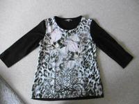 ADAGIO T-Shirt 3/4-Ärmel Gr. 42 schwarz Muster vorne Dortmund - Mitte Vorschau