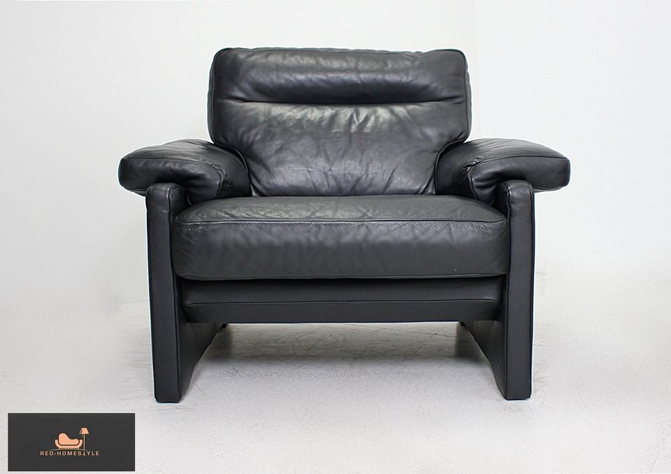 De Sede DS 70 Designer Sofa Leder Schwarz Couch Garnitur Vintage in Lage