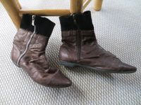 Braune Stiefel Stiefeletten Boots mit Bündchen - Unikat Friedrichshain-Kreuzberg - Kreuzberg Vorschau