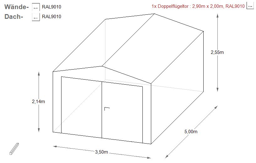 Garage Blechgarage 3,5x5x2,55m Fertiggarage in RAL9010 | 9115! in Schwäbisch Hall