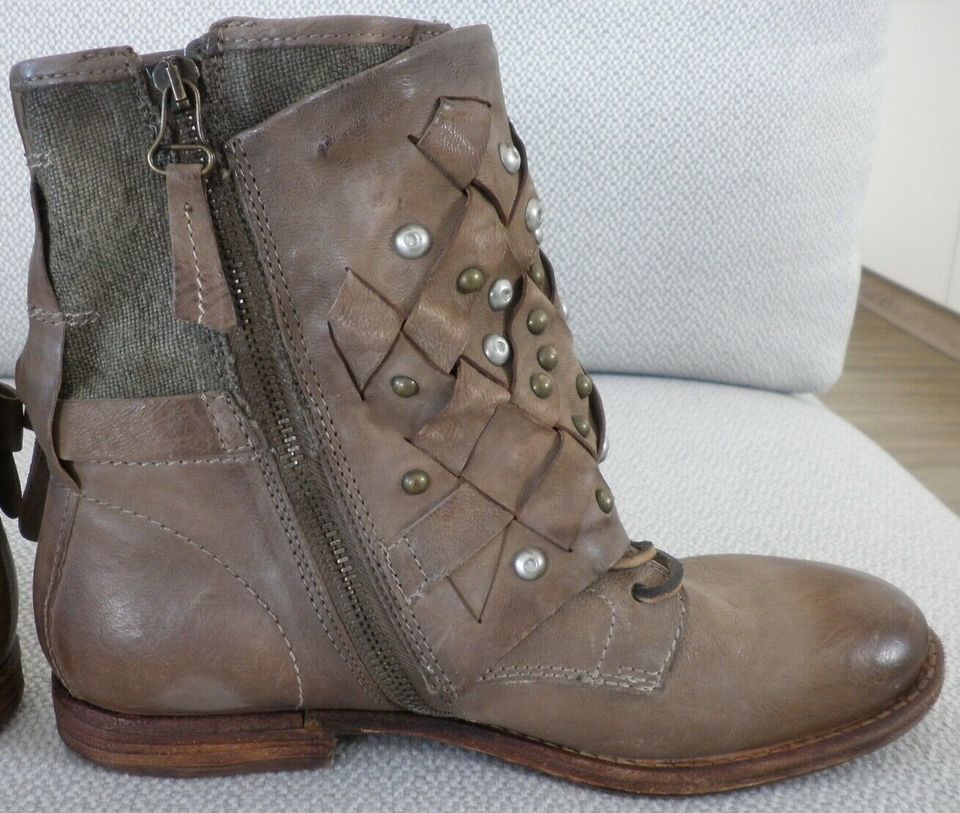 A.S.98 Stiefeletten Biker Boots braun Leder Gr.39 6 NEU NP260€ in Üxheim