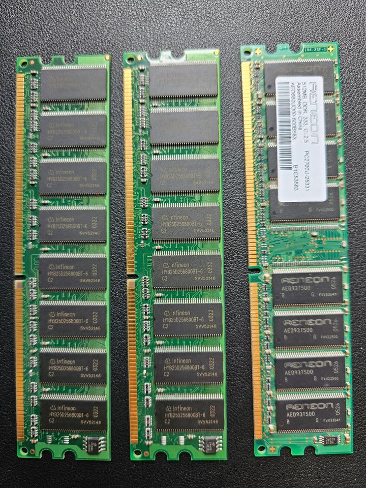 3 Module RAM–Arbeitsspeicher DDR 333 CL2.5-256MB 512MB Bastler in Dinslaken