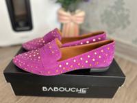 Babouche loafer Schuhe neu Gr. 39 top Nieten Lila pink Leder Nordrhein-Westfalen - Grefrath Vorschau