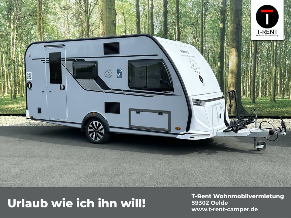 Wohnwagen Knaus Südwind 1.500 kg mieten Aktion 25.5.-15.6.24 ✅ in Oelde