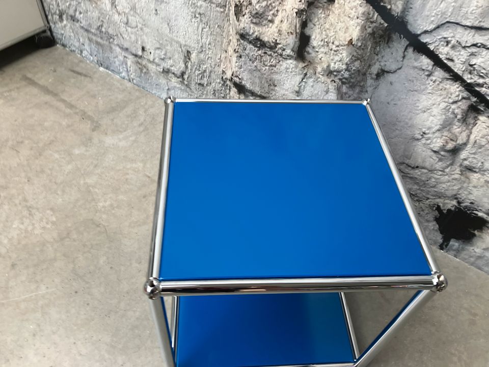 USM Haller Tisch Beistelltisch Couchtisch Enzianblau Blau 35 x 35 in Stuttgart