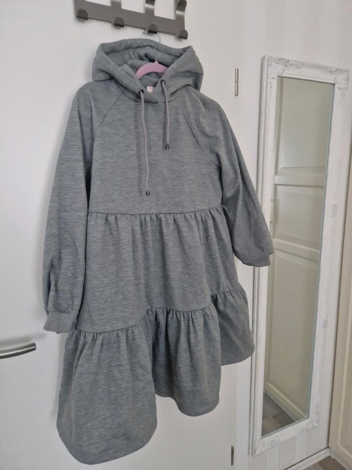 NEU Habuya Sweatkleid Damen Gr M grau meliert Oversize Hoodie in Andernach