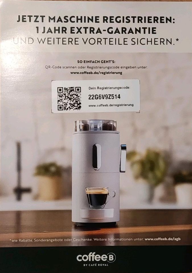 CoffeeB Kaffeemaschine weiß in OVP mit Rechnung in Steinhagen