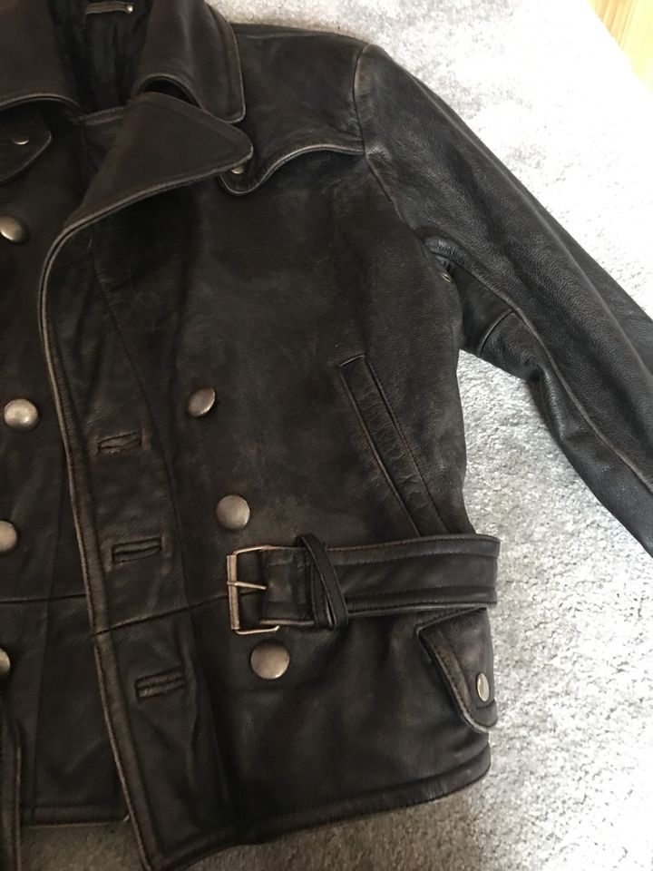 Motorrad Lederjacke Black Rooster by Polo Gr. S in Meckenheim