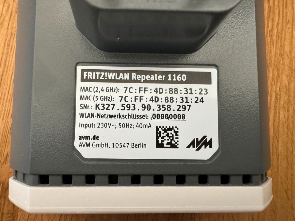 AVM Fritz!WLAN Repeatee 1160 in Apensen