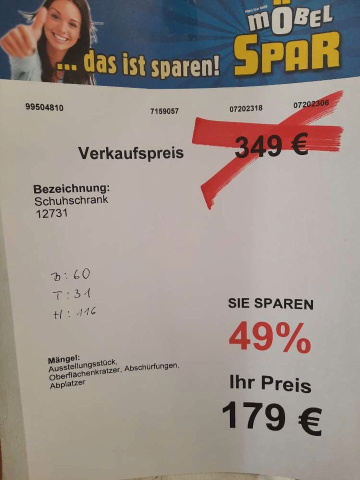 Schuhschrank grau, statt 349€ in Leipzig