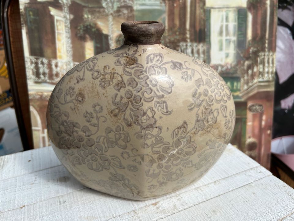 Vase beige Creme Ornamente Fischers Lagerhaus China Chinesisch in Wuppertal