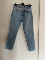 Gerade Jeans, Mom-Style mit Glitzersteinen, Zara, Gr. 32 Bayern - Amberg b. Buchloe Vorschau