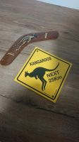 Boomerang, Kangaroos next 25 km - Schild, Australien, Deko Nordrhein-Westfalen - Dormagen Vorschau