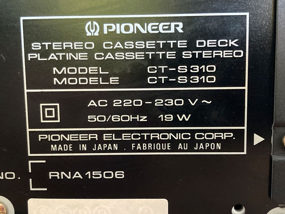 Pioneer CT-S310 Kassettendeck----Teil---Defekt--- in Bad Waldsee