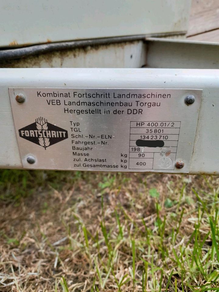 DDR Auto Anhänger HP 400.1/2 in Riethgen