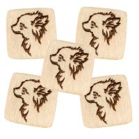 Set 5 Kühlschrankmagnete Holz 3x3 cm Hund Chihuahua Neodym Magnet Niedersachsen - Schiffdorf Vorschau