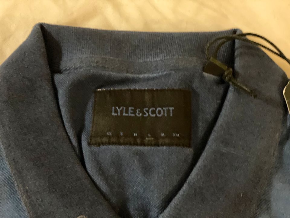 LYLE SCOTT Poloshirt NEU BLAU Größe L SLIM FIT 100% COTTON in Hückelhoven