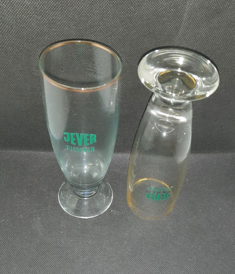 2x Jever Gläser Glas 0,2l mit Goldrand in Schortens