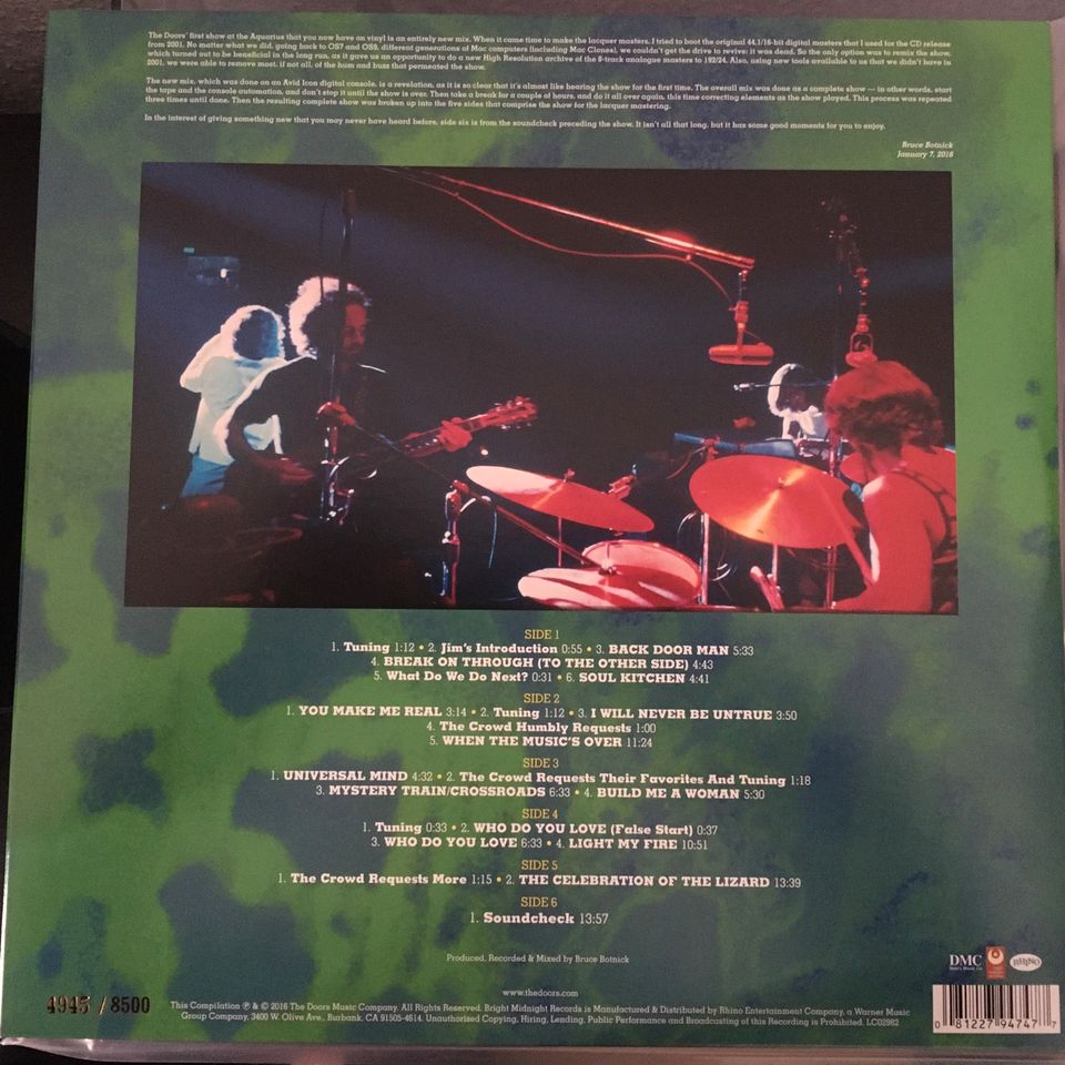 The Doors ‎– Live At The Aquarius Theatre 3 LP Clear Vinyl RSD in Berlin