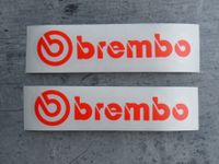 2 BREMBO Aufkleber geplottet neonrot 3 x 13 cm Baden-Württemberg - Weisenbach Vorschau