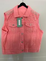 Jeans-Weste / Jeans-Jacke rosa mit Perlen Größe L 40 neu Baden-Württemberg - Weinheim Vorschau