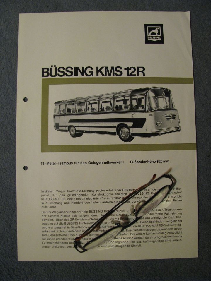 Büssing Original Prospekt Typ KMS 12R von 1963 in Braunschweig