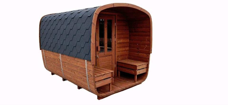 SAUNA Thermoholz 300 cm mit Terrasse Gartensauna Banja in Hüllhorst