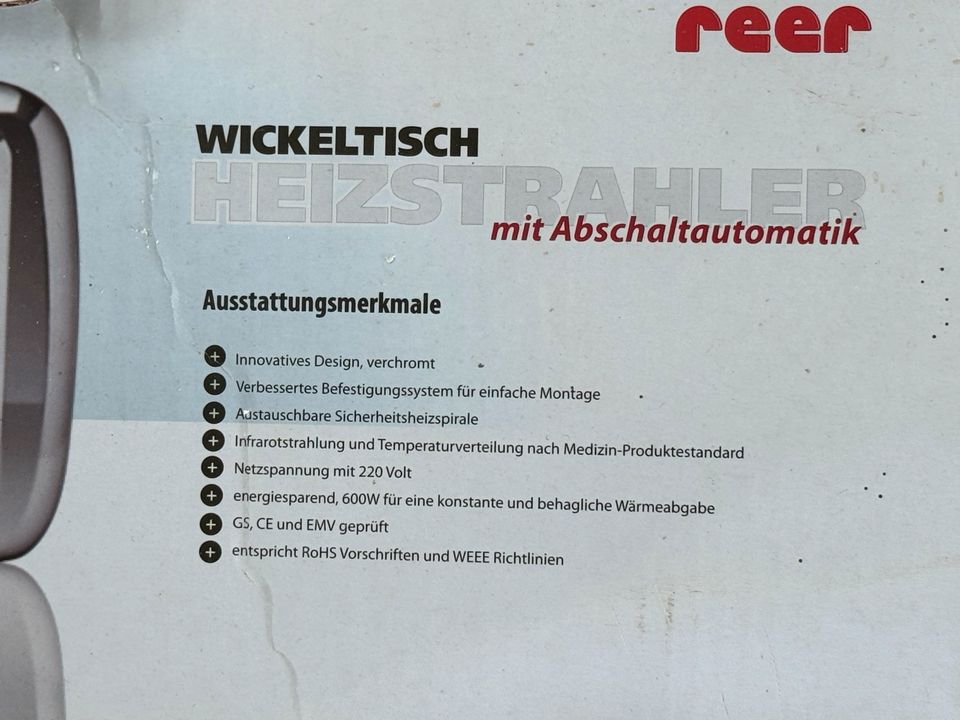 Wickeltisch Heizstrahler mit Abschaltautomatik in Brechen