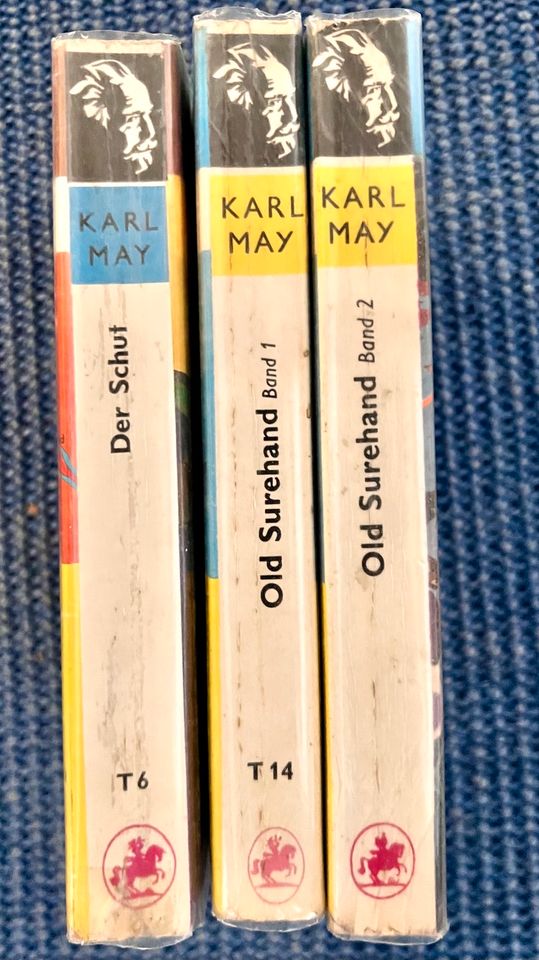 3 Taschenbücher Karl May: „Old Surehand“ 1+2, „Der Schut“ 1952/53 in Hesel