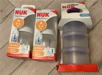 2x NUK 0-6 Monate Trinkfläschchen + Milchpulverportionierer Baden-Württemberg - Crailsheim Vorschau