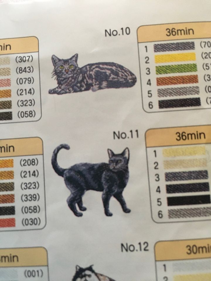 STICKKARTE für BROTHER Stickmaschine Motive Katzen Hunde in Willmering