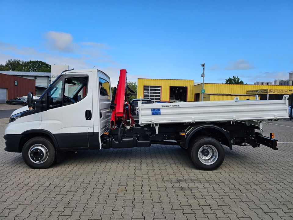 Iveco Daily 72-180 | Dreiseitenkipper | MEILLER Kipper | HMF 340-3 Ladekran in Schüttorf