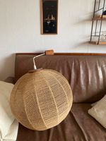 Mid Century Kugellampe 50er 60er Danish Raffia-Bast Teak Mitte - Wedding Vorschau