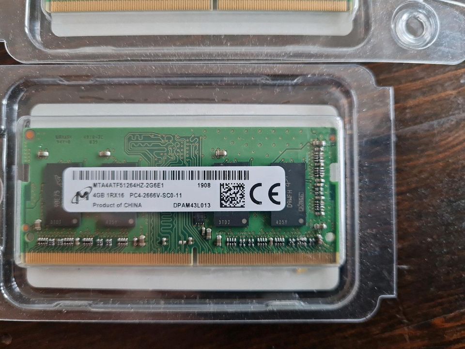 2x 4GB (= 8GB) SO-Dimm DDR4 2666 RAM MTA4ATF51264HZ-2G6E1 Laptop in Langen (Hessen)