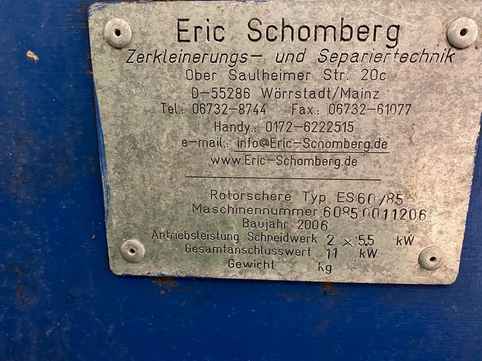 Schomberg Rotorschere ES 60/85 in Westerkappeln