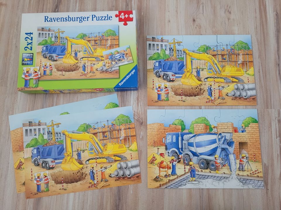 Kinder Puzzle 2x26 2x24 Teile Feuerwehr Polizei Vorsicht Baustell in Neetze
