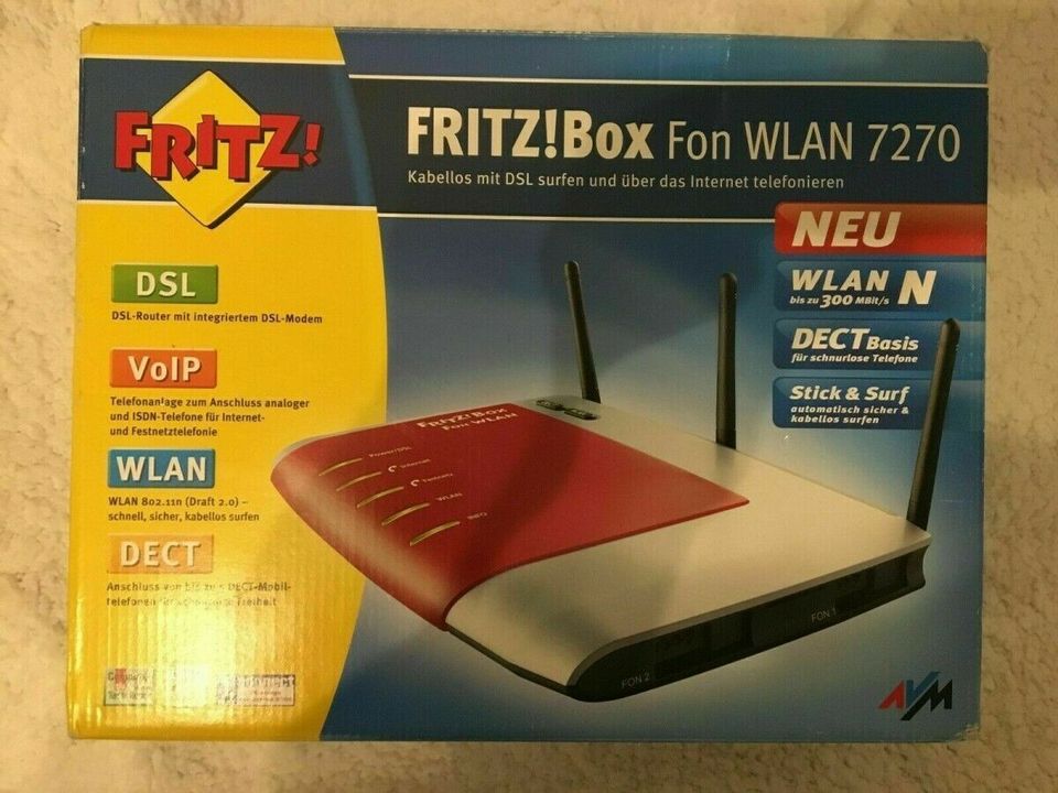 AVM FRITZ!Box Fon WLAN 7270 Router  für Bastler in Moosinning