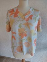 Damenshirt (dickerer Stoff) mit Blumenmuster, T-Shirt, Gr. 44 Bayern - Obertraubling Vorschau