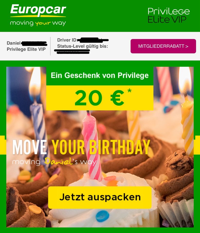 20€ Europcar-Gutschein in München