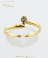 Gold Ring m. 2 Diamanten 0,11 ct. | 14 Kt. / 585 Gelbgold | RG 62 | Damen Ring G1198 Bayern - Regensburg Vorschau