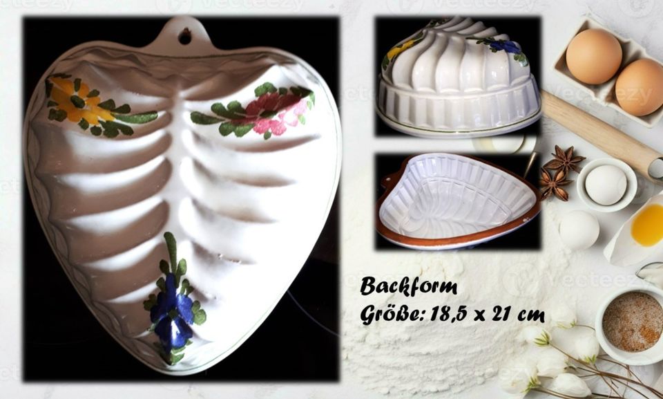 Backform > Keramik „HERZ“ ca. 18,5 x 21 cm in Ampfing