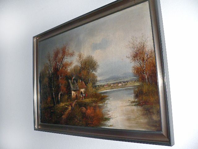 großer R. SIMBECK, signiert, Öl Gemälde, Landschaft See, Antik in Bad Rothenfelde