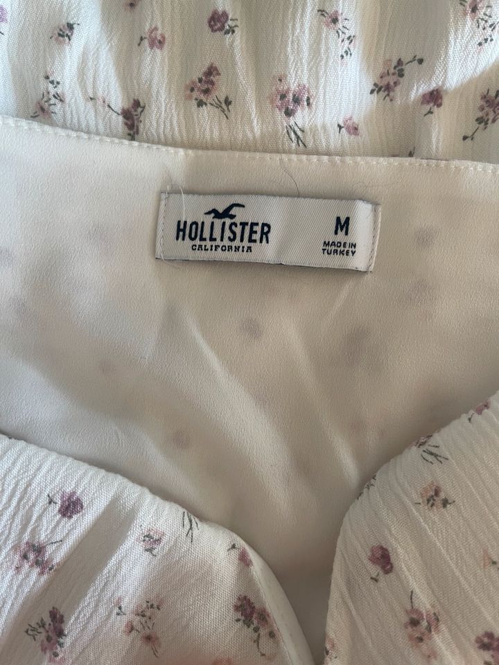 Hollister Sommer-Mini-Kleid Chiffon Weiß Blumen-Druck Gr. M in Hamburg