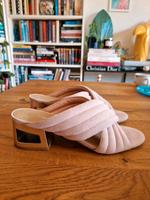 Rosa Gold Midi Heels Slides Leder Schuhe Größe 40 Bayern - Rosenheim Vorschau